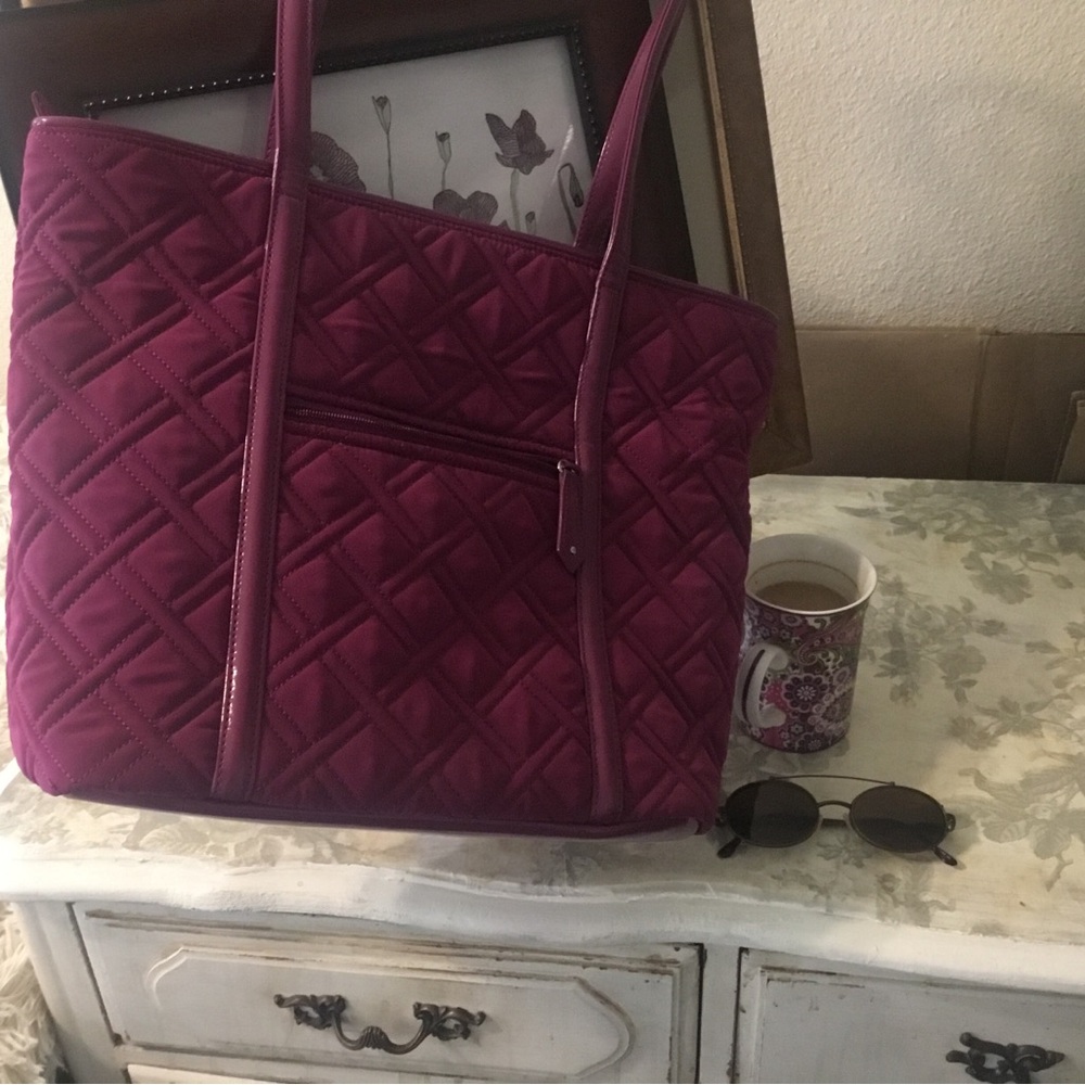 Vera Bradley Quilted Tote in Magenta - Picture 3 of 6